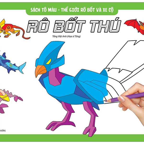 Fahasa - sách tô màu - thế giới rô bốt và xe cộ rô bốt thú