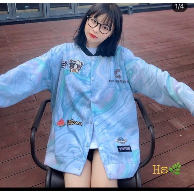 Áo khoác Bomber Loang Màu (xanh,Hồng)
