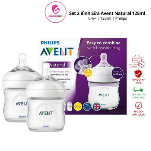 Sét 2 bình ti avent 125ml/260ml/330ml ( Bình nhựa ) hộp 2 bình
