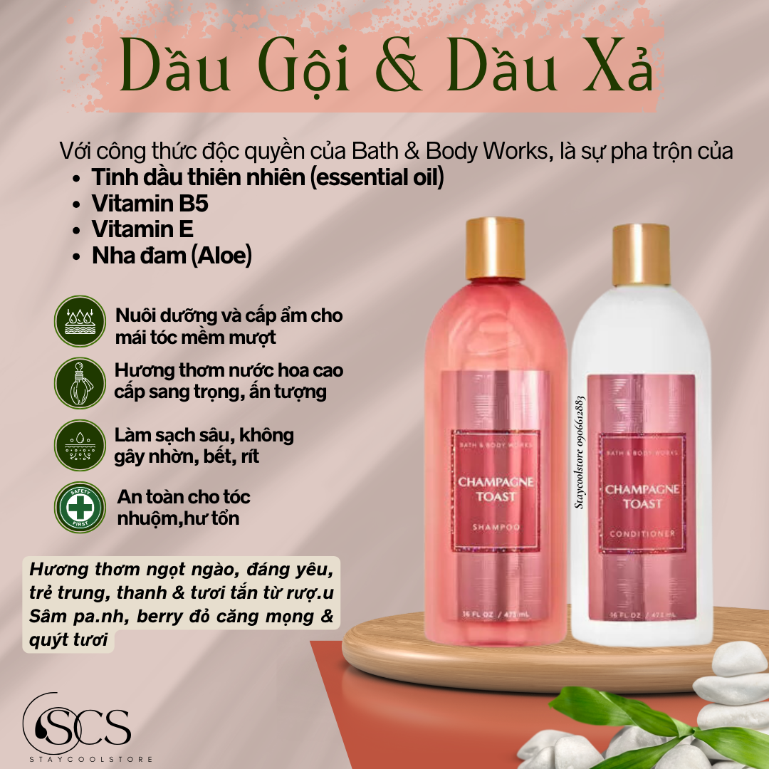 [Bill Mỹ- Đủ Mùi] Dầu Gội và Dầu Xả BATH & BODY WORKS 473ml