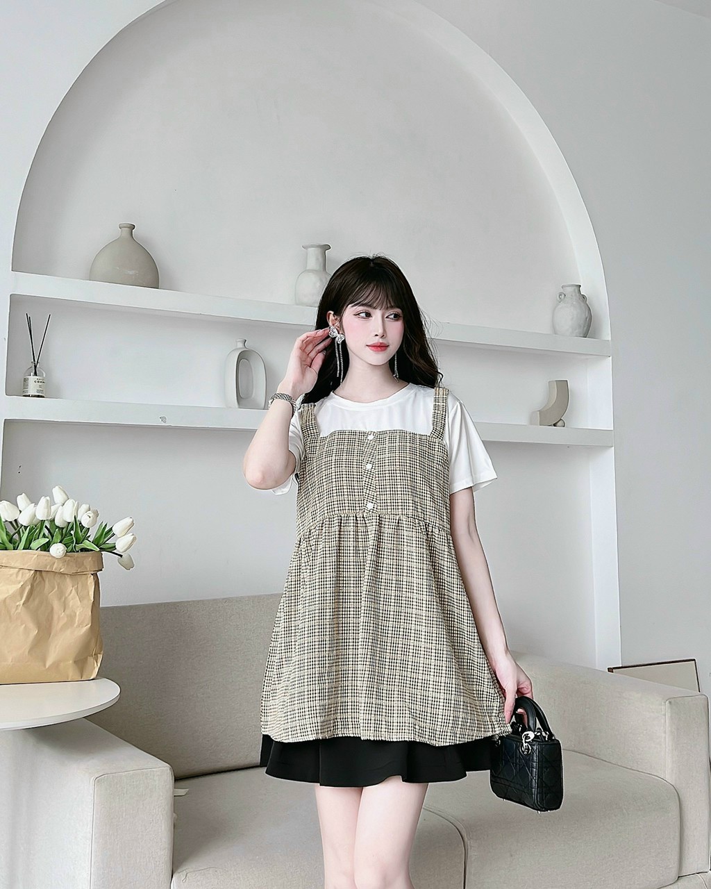 Áo bầu liền yếm hàng thiết kế cho mùa hè