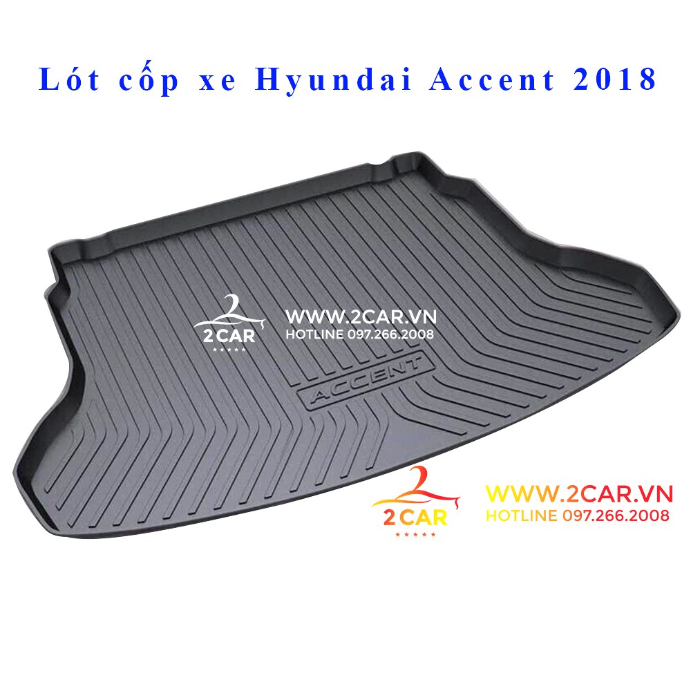 Lót cốp xe Hyundai Accent đời 2018 - 2019 2020- 2021, 2022 2023 nhựa dẻo cao cấp, không mùi, không thấm nước