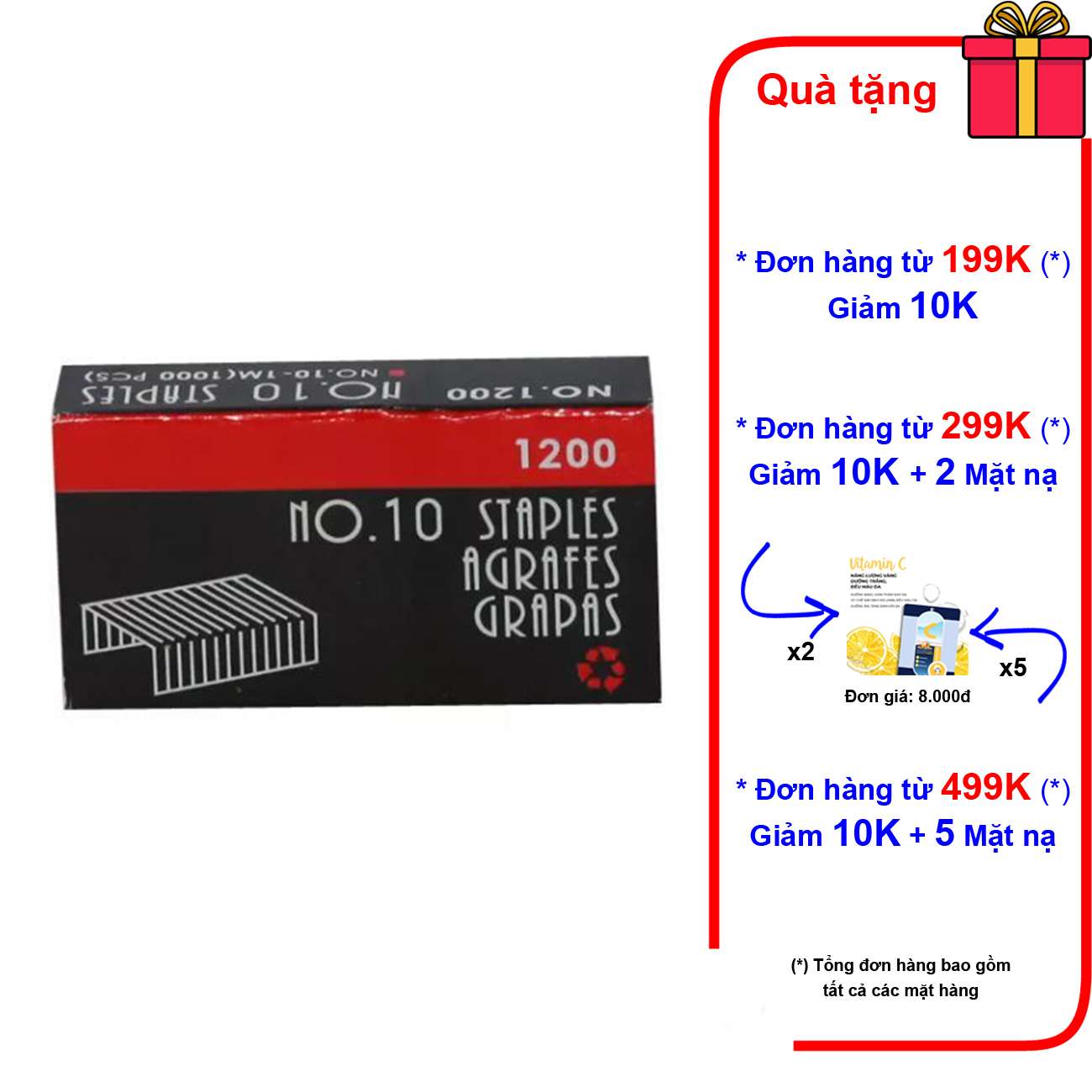 10 hộp kim bấm nhỏ số 10