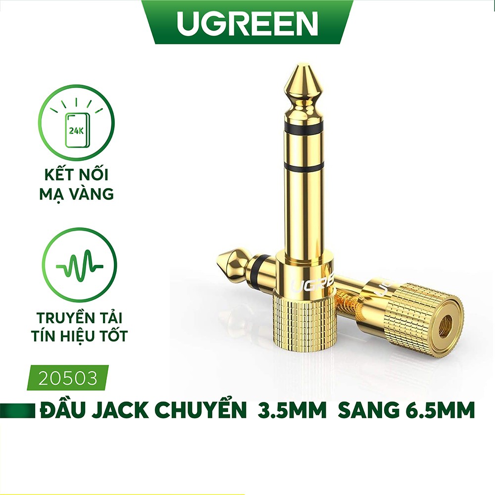 Đầu chuyển đổi âm thanh 6.5mm sang 3.5mm Ugreen 20503 Chính hãng