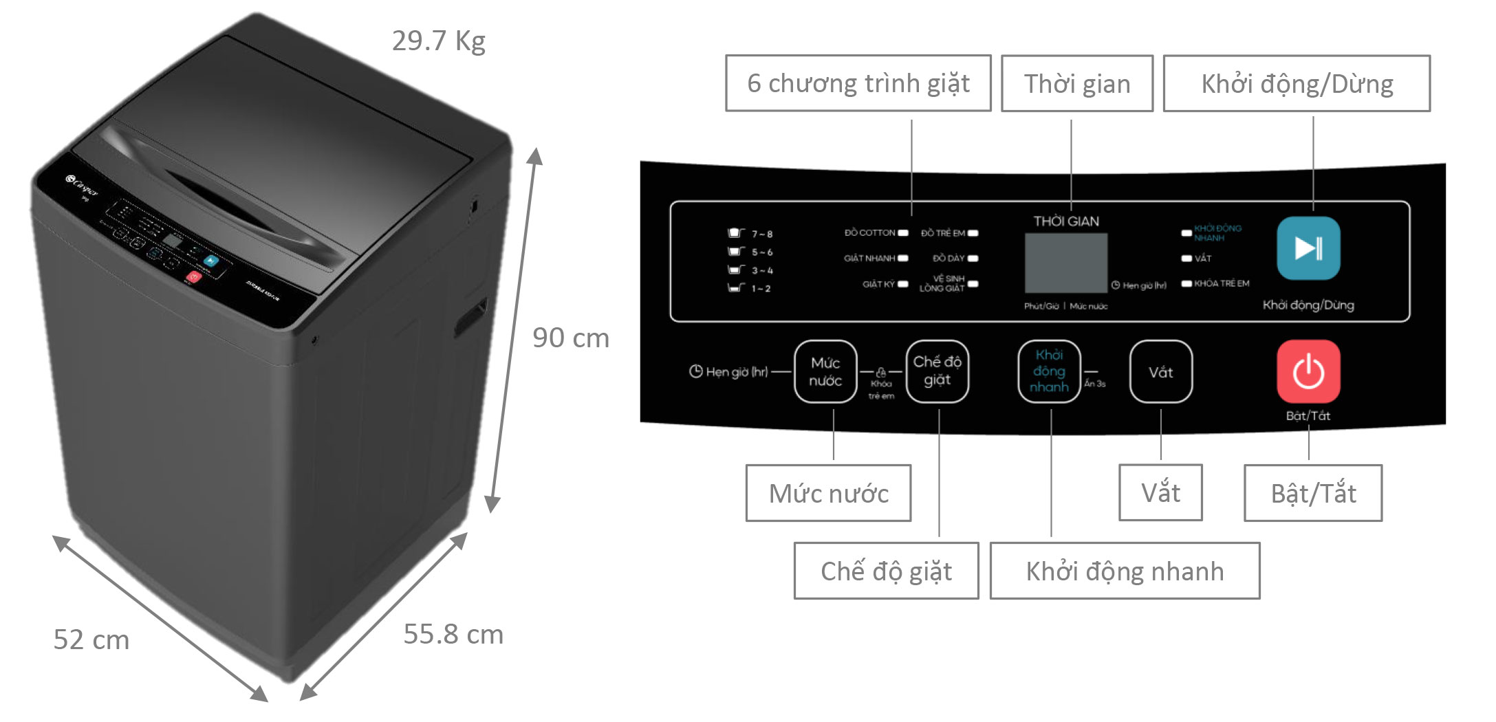 [TRẢ GÓP 0%] Máy giặt Casper cửa trên 8kg EcoWash WT-8NG2 (Giá áp dụng giao tại HN, HCM& các tỉnh liên hệ shop)