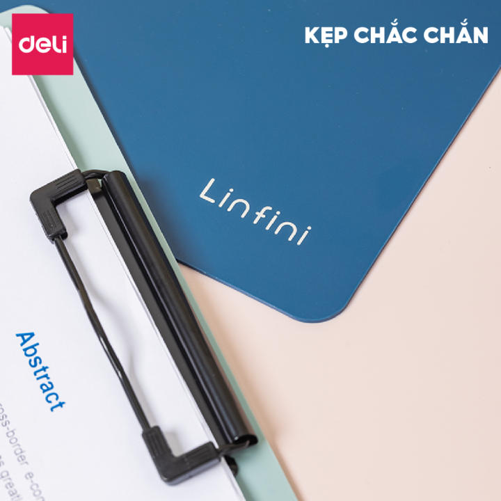 Bìa Trình Ký Nhựa A4 Deli Đơn Bìa Kẹp Nhựa Giấy Tài Liệu Kẹp Hồ Sơ A4 Một Mặt Màu Pastel Học Sinh Văn Phòng Tiện Lợi - Hình ảnh 4