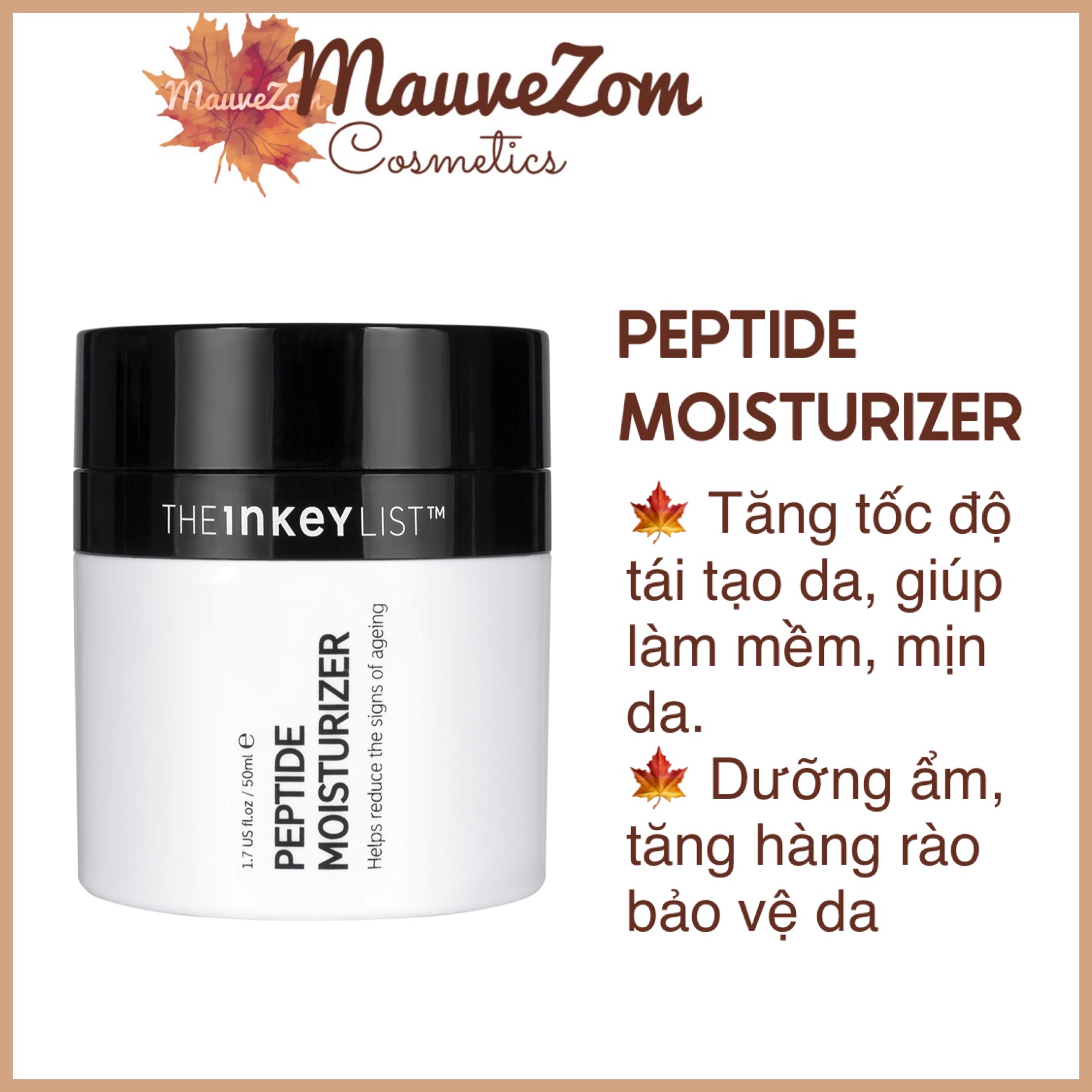 [HCM]Kem dưỡng ẩm Peptide Moisturizer - THE INKEY LIST 50ml
