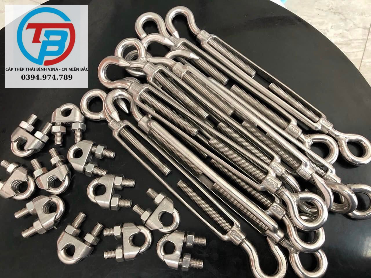 combo 5 khóa cáp , ốc siết cáp  inox 304 đủ size
