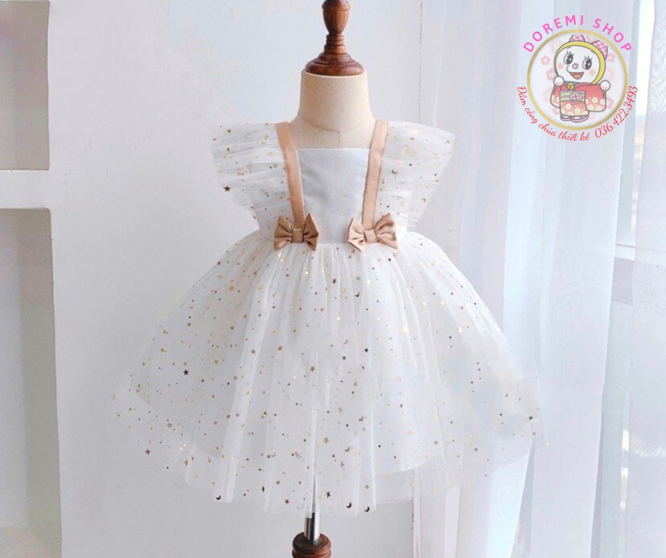Đầm công chúa sao nơ sau cho bé size (9-43Kg)