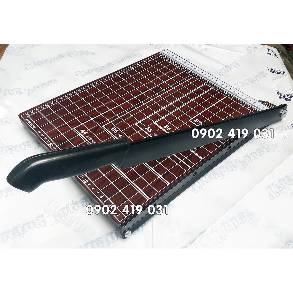 Bàn Cắt Giấy Paper Cutter Gỗ [  Cắt được khổ A4, B5, A5, B6, B7 ]