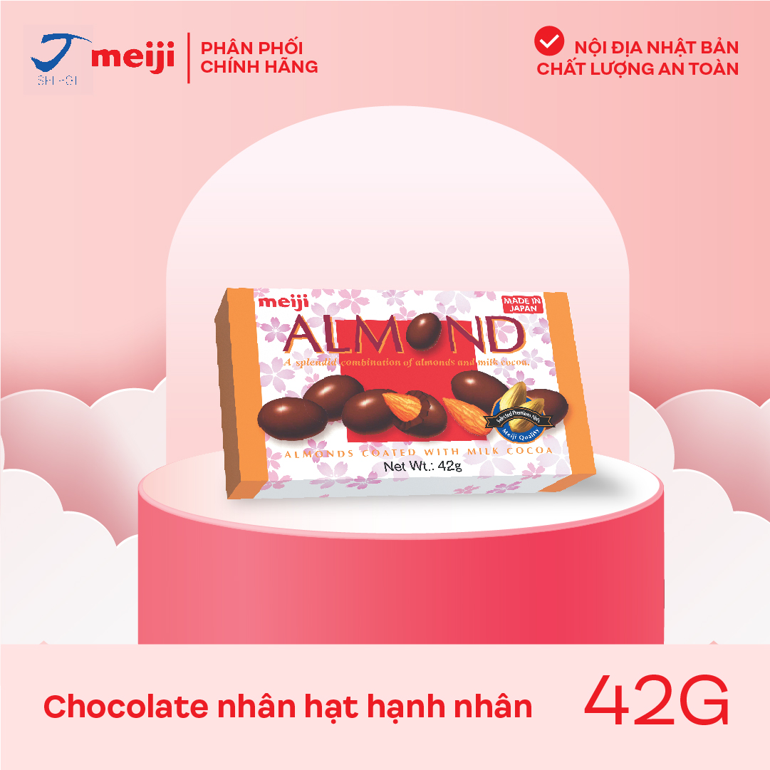 [TẶNG 2 SOCOLA ALMOND CHO MỌI ĐƠN HÀNG] Socola nhân hạt Hạnh nhân Meiji Almond Chocolate 42g Nhật Bản