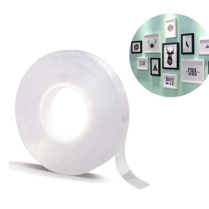 Băng Keo 2 Mặt Dính NANO,Siêu Dính,Siêu Dẻo 5m,3m,1m