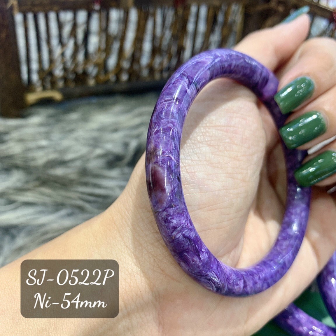 [HCM]Vòng Kiềng Tròn Mắt Rồng Màu Tím Mộng Mơ Size 54-56mm