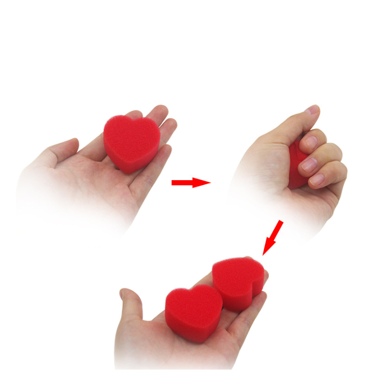 [Freeship] Ảo thuật 2 bông banh tim nhỏ cao cấp bông xốp dễ giấu trong tay (tặng Clip hướng dẫn)