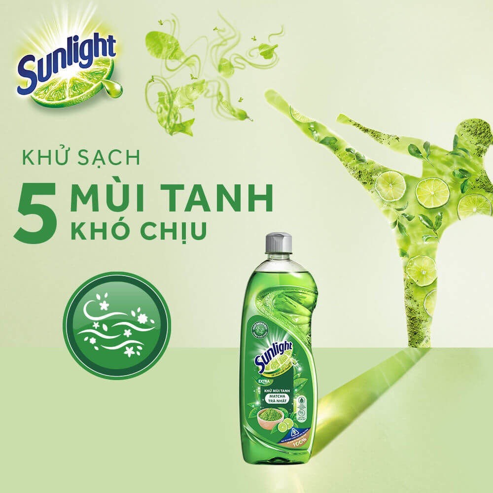 Chai Nước Rửa Chén Bát Sunlight Trà Xanh 750g