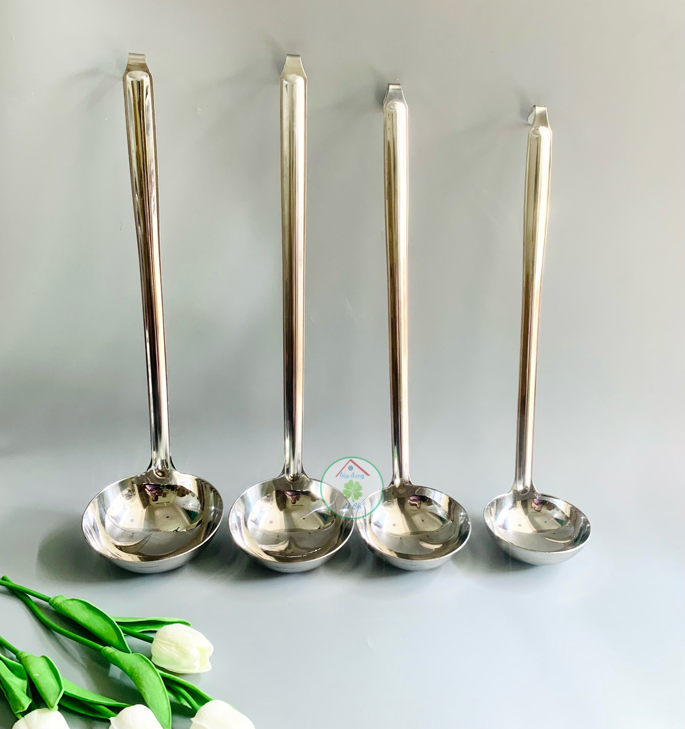 Vá múc nước lèo inox / Muôi múc nước lèo (đường kính 10cm đến 13cm)