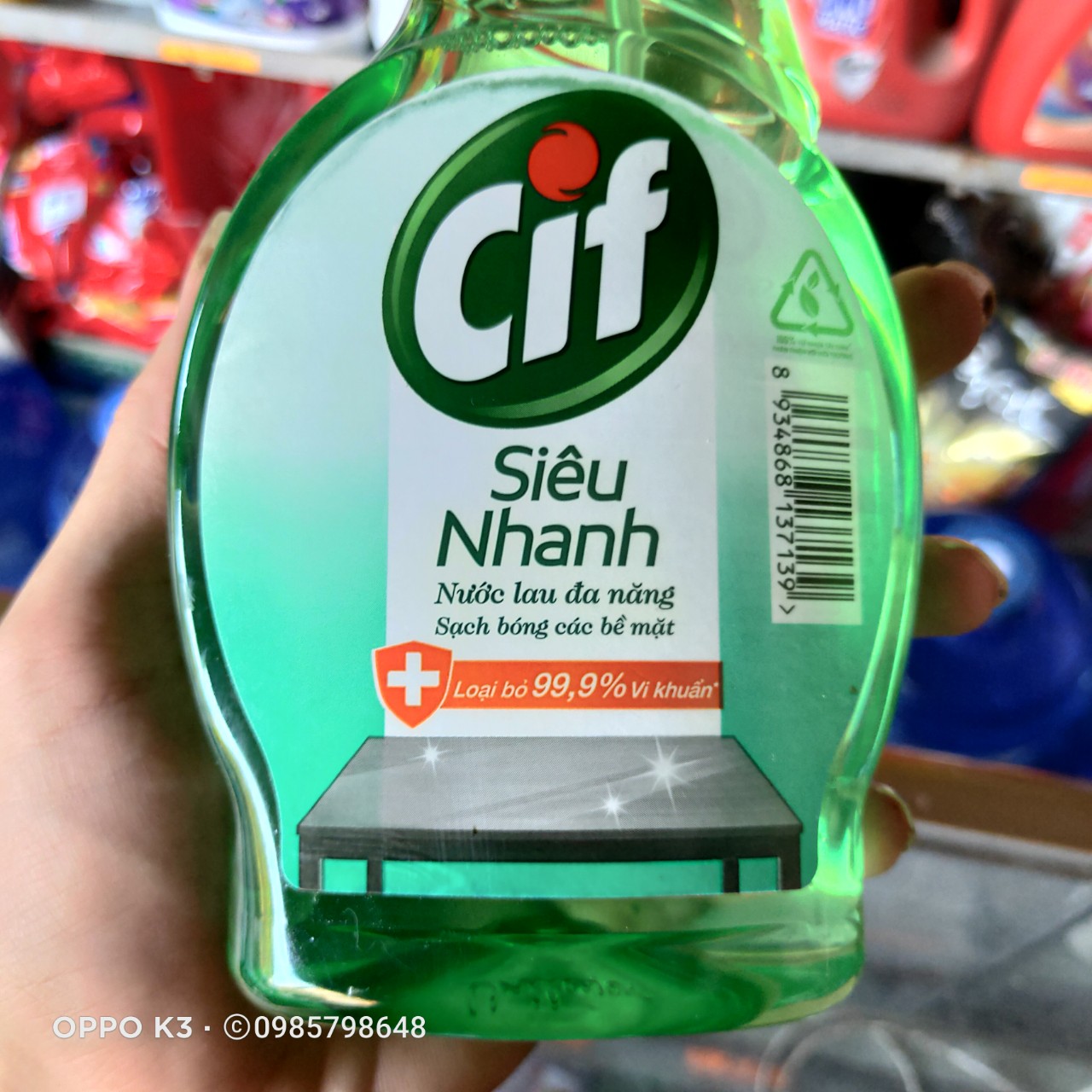 Nước lau đa năng Cif 520ml sạch các bề mặt