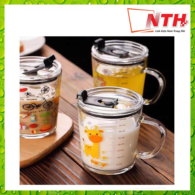 [HCM]CỐC TRÀ SỮA THỦY TINH CHIA VẠCH 350ML (CÓ ỐNG HÚT) - FULL BOX
