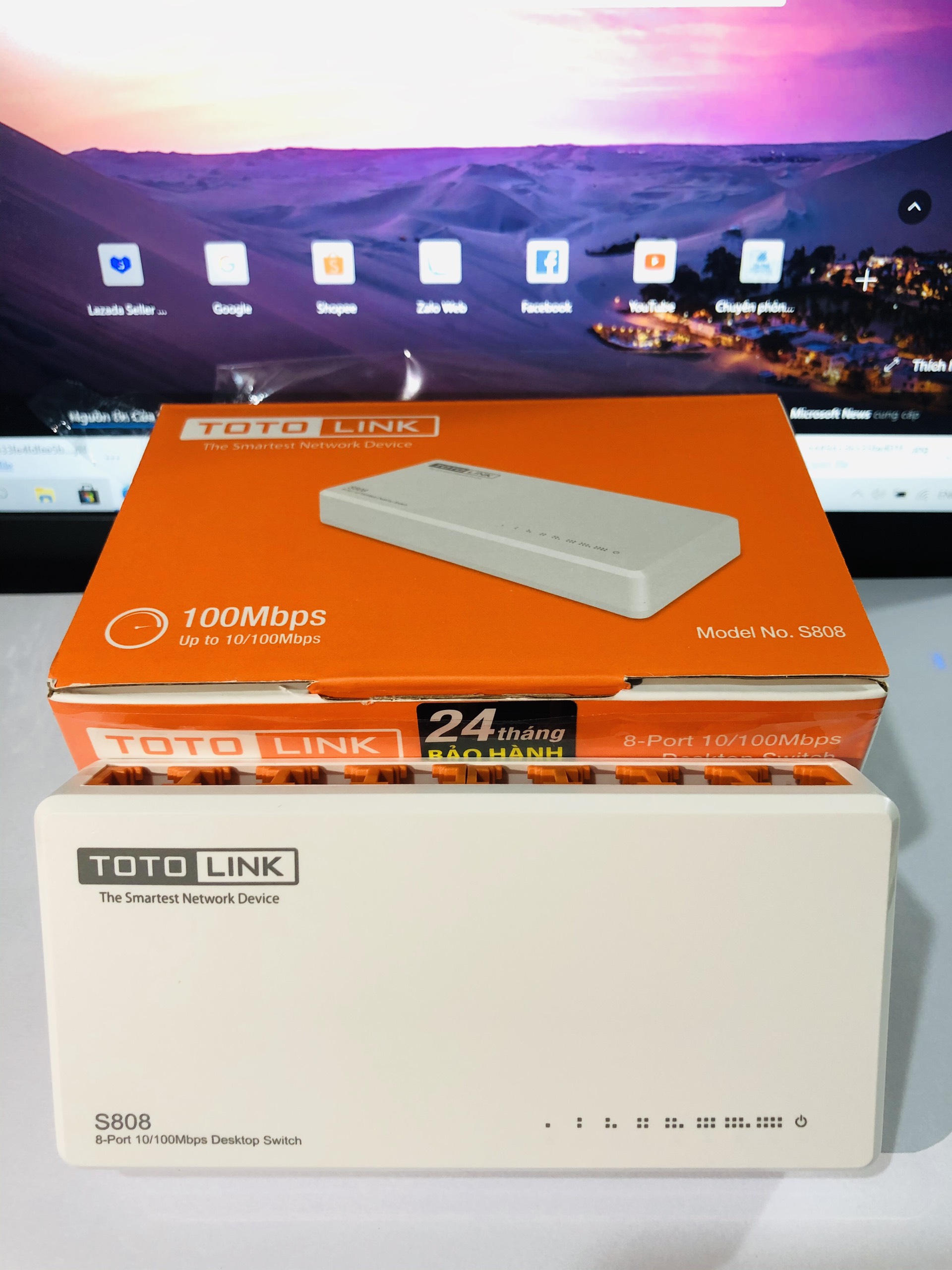Switch chia mạng 8 cổng 10/100mbps totolink s808