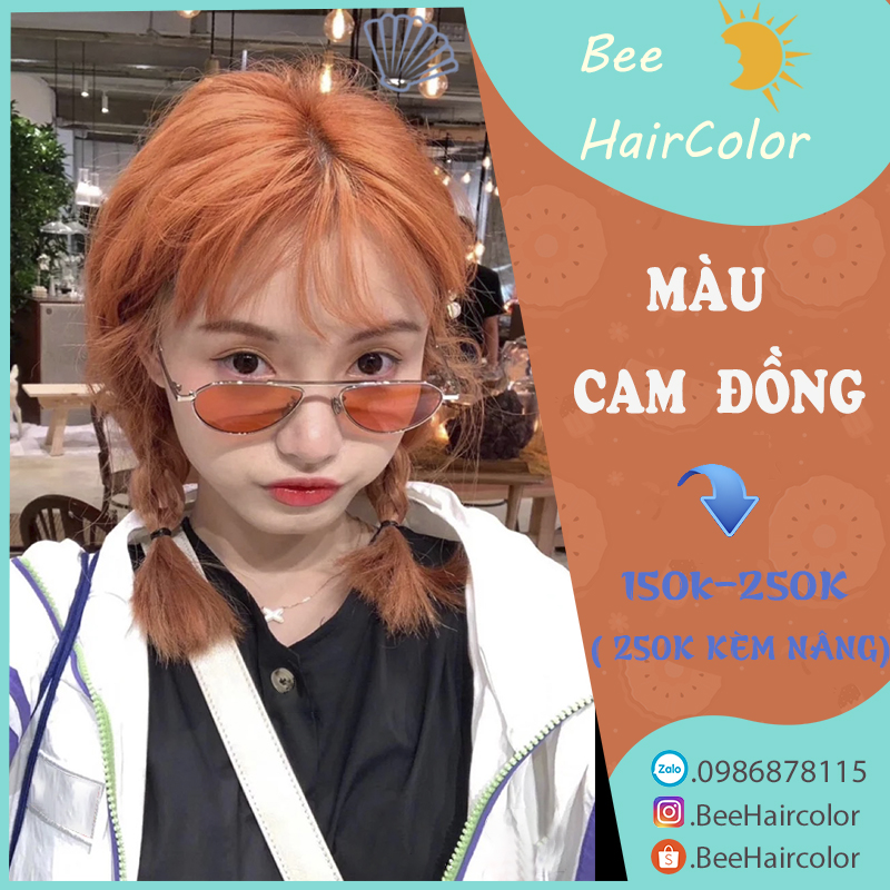 thuốc nhuộm tóc  màu Cam Đồng [ tặng kèm trợ dưỡng + bao tay nhuộm ]