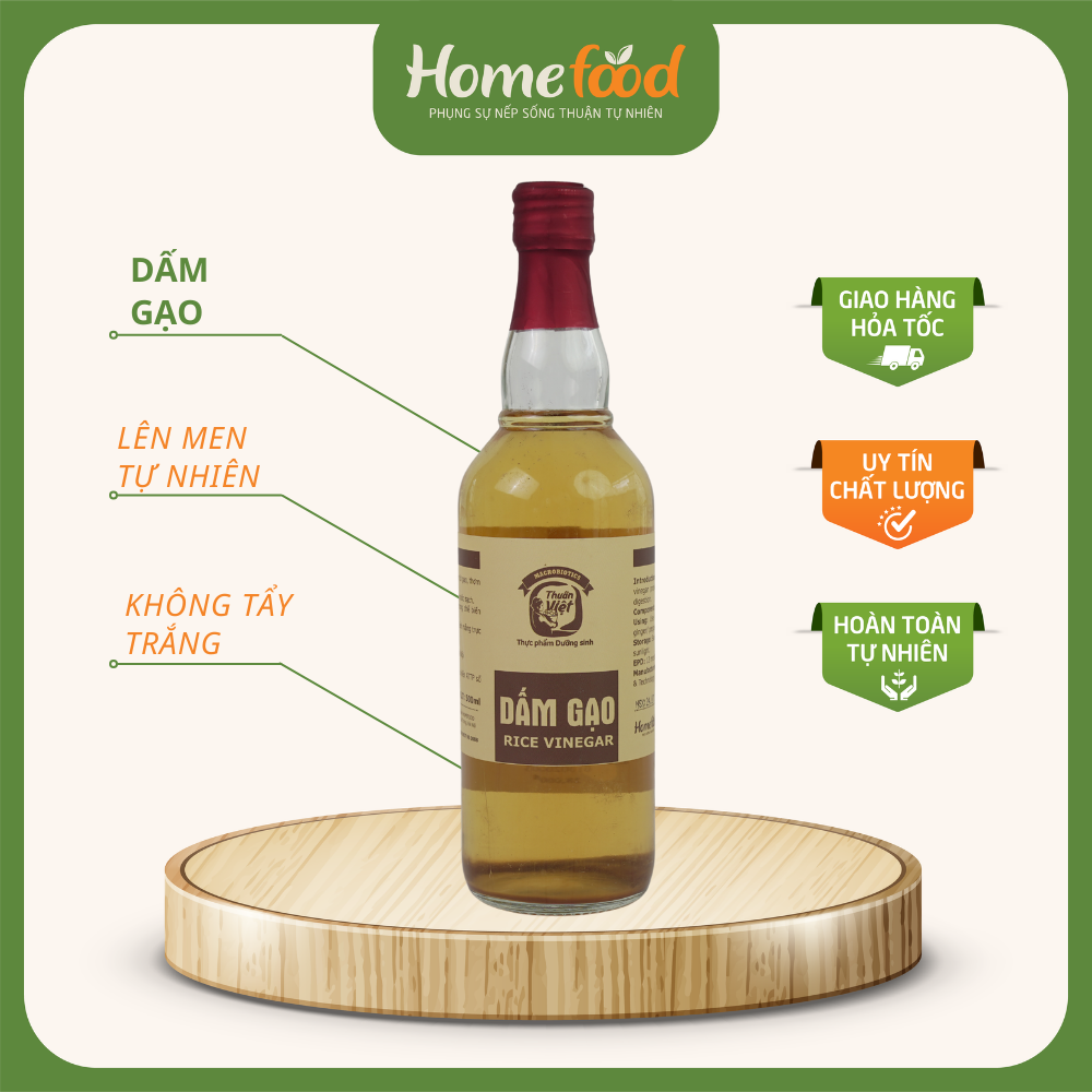 Dấm gạo HOMEFOOD chai 500ml/Dấm gạo nguyên chất