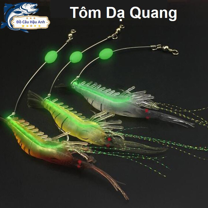 Mồi câu cá giả Tôm dạ quang 90mm rất nhạy cá  (cam kết đổi trả trong 2 tuần đầu)