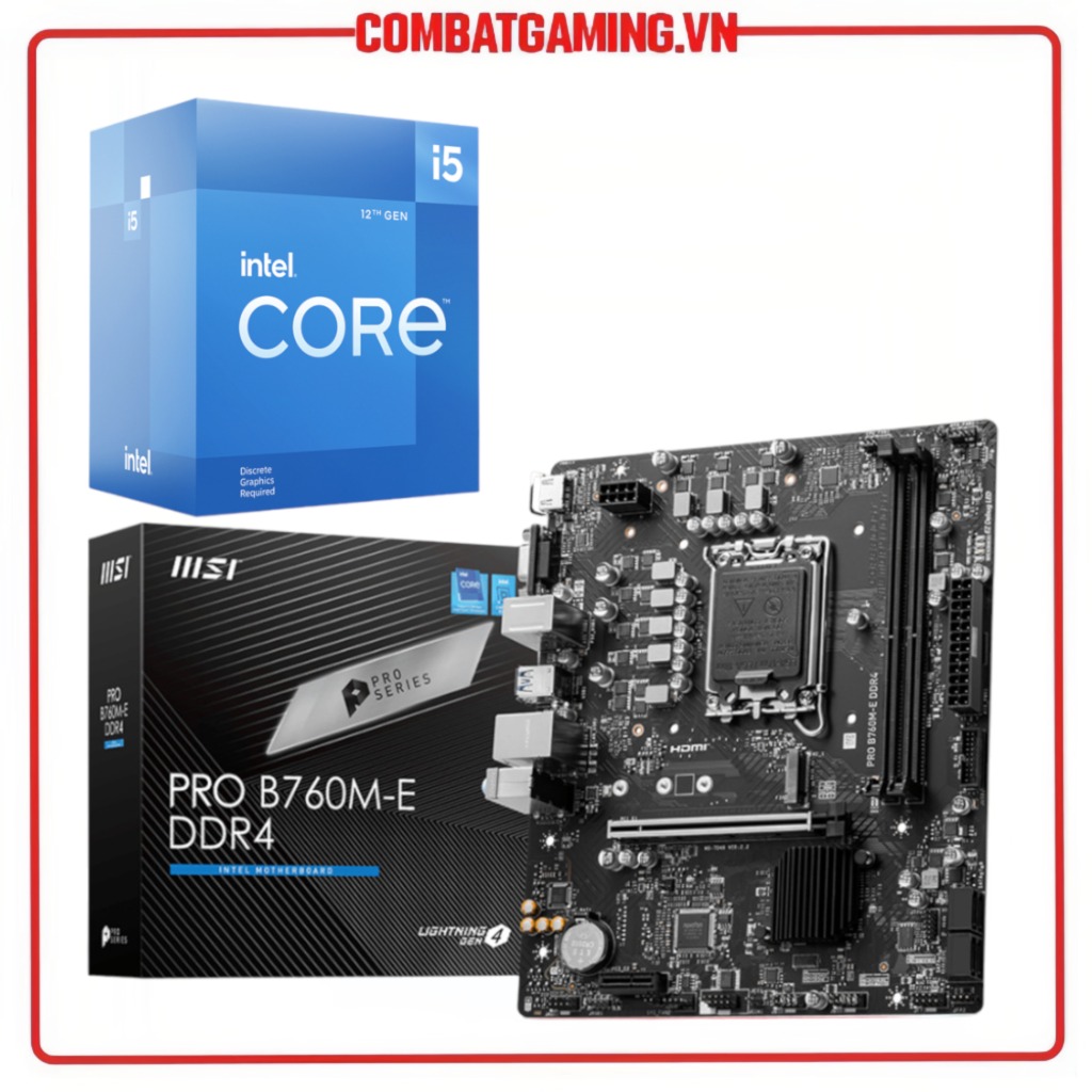 Bộ vi xử lý cpu intel core i5 12400 12400f tray new không fan | combo cpu + mainboard b660m b760m hàng chính hãng