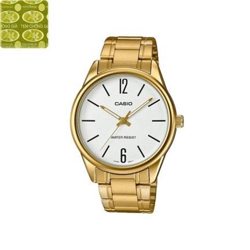 Đồng hồ nam dây thép không gỉ Casio Anh Khuê Đại Lý casio Phước Lộc MTP-V005G-7BUDF