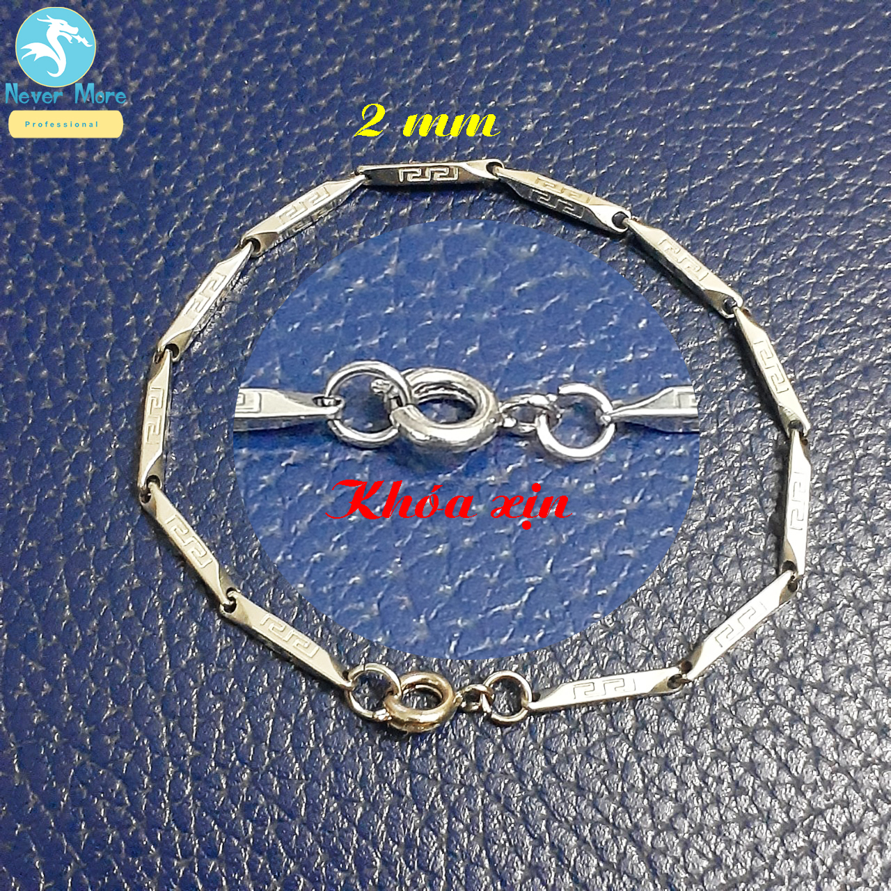 Lắc tay inox hỏa tiễn 2mm chạm vạn lí trường thành Khóa Xịn siêu đẹp, chuẩn thời trang