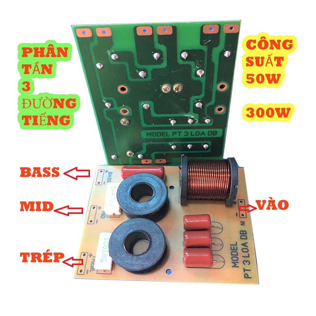 COMBO 2 MẠCH PHÂN TẦN 3 LOA AD - 1 BASS - 1 MID - 1 TREBLE - DÂY ĐỒNG SỊN