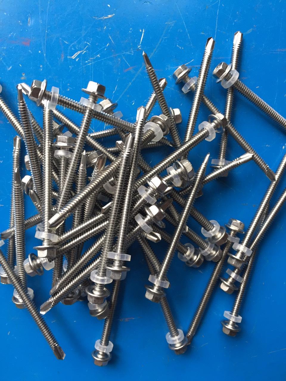 vít inox, 100 vít bắn tôn inox dài 7cm, vít inox bắn tôn siêu bền