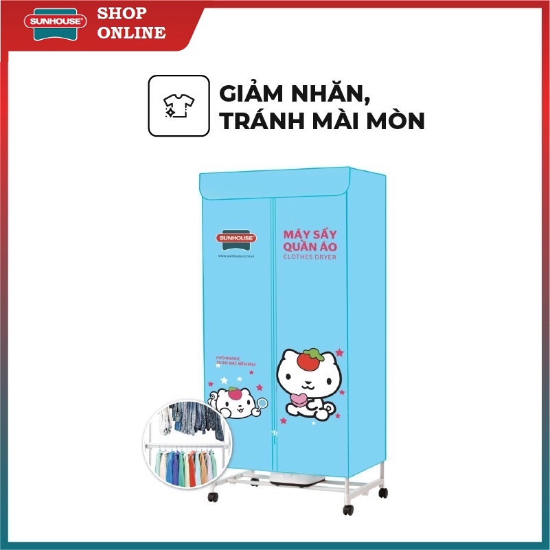 Tủ sấy quần áo Sunhouse SHD2702 - Sấy khô nhanh, diệt sạch vi khuẩn - Khối lượng sấy 10kg - Bảo hành 12 tháng
