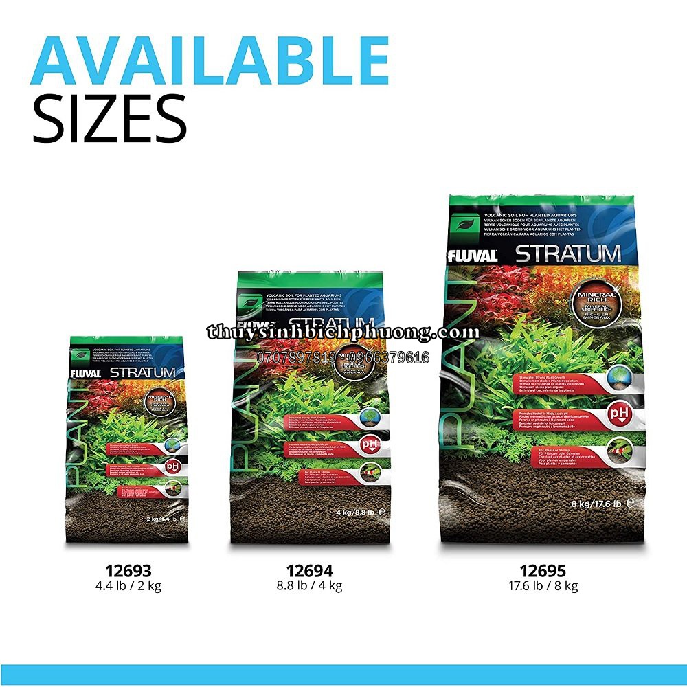 Túi 1kg fluval stratum đất nền nuôi tép trồng cây