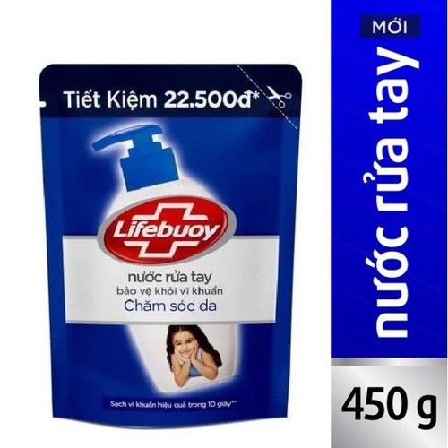 Combo 2 Nước Rửa Tay Lifebuoy Chăm Sóc Da (Xanh) Túi 400G