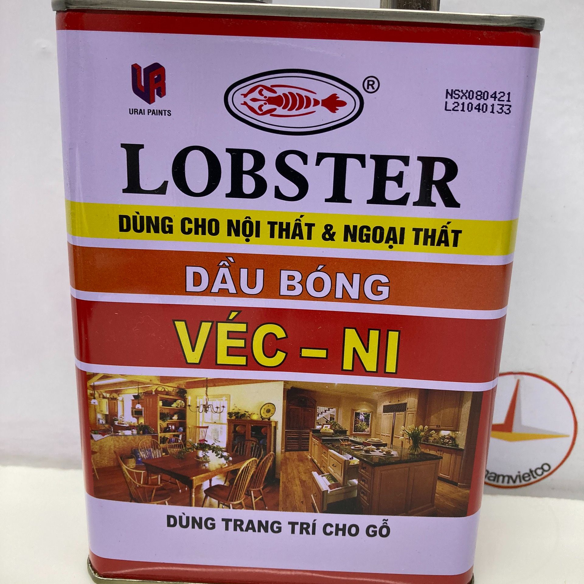 Sơn gỗ, sơn Véc Ni Lobster bảo vệ bề mặt gỗ 875ML