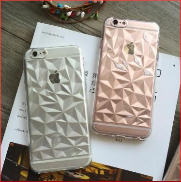 Ốp Vân Kim Cương Silicon 3D Trong Suốt cho Iphone 6