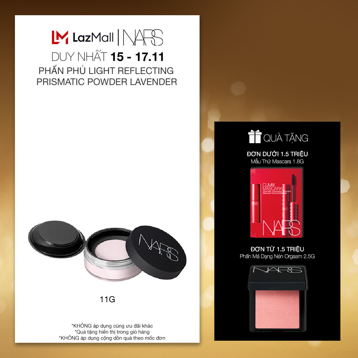 Phấn phủ dạng bột NARS Light Reflecting Prismatic Powder - Loose 11g