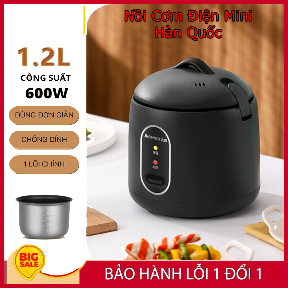 Nồi Cơm Điện Mini bảo hành 12 tháng , Nồi cơm điện Hàn Quốc Chigo Chính Hãng, nồi nấu đa năng mini,nấu cơm,hầm cháo,hấp,xào,luộc an toàn, tiện ích