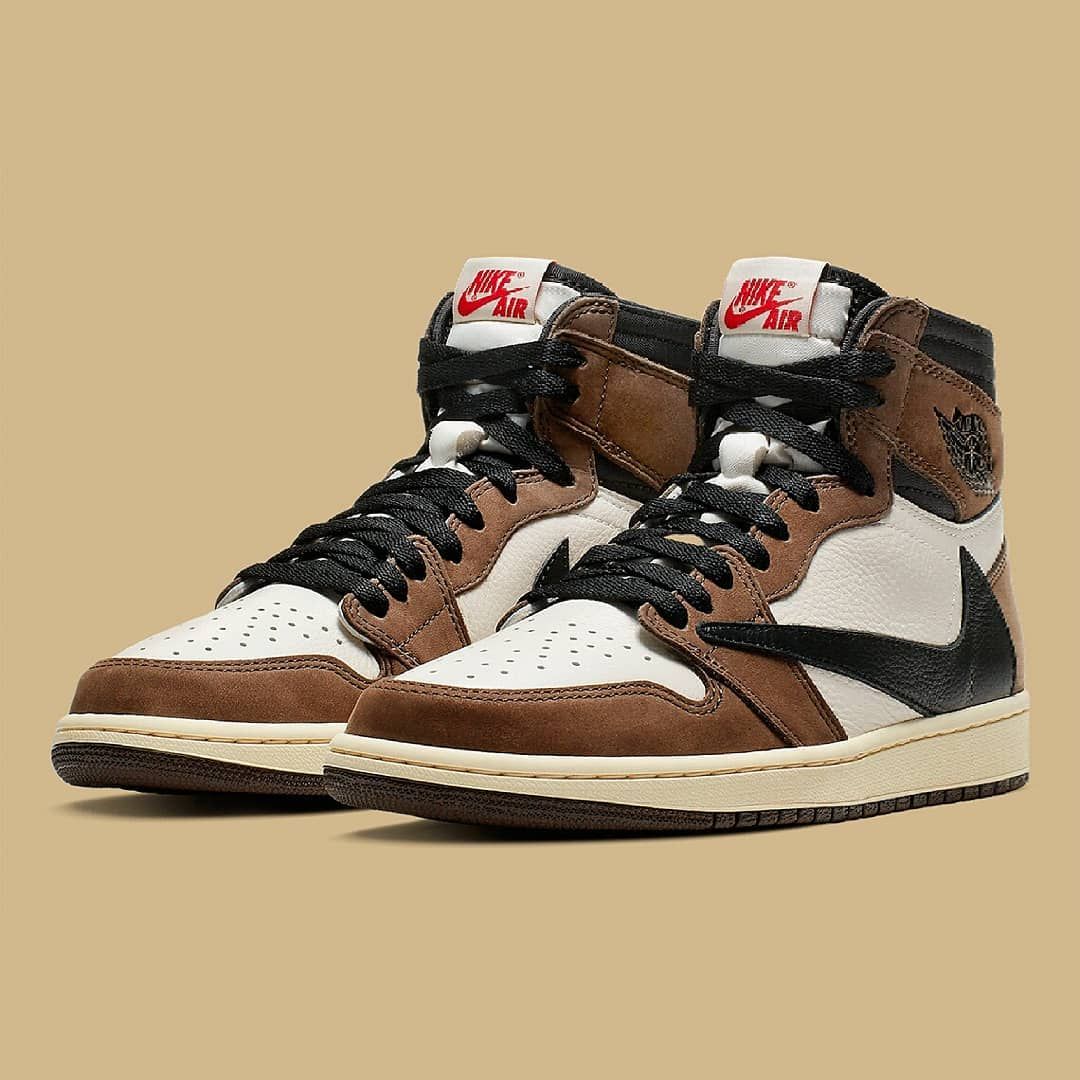 Giày Air J0rdan 1 High Travis Scott ( Giày Nam nữ JD1 Cao cổ màu nâu)