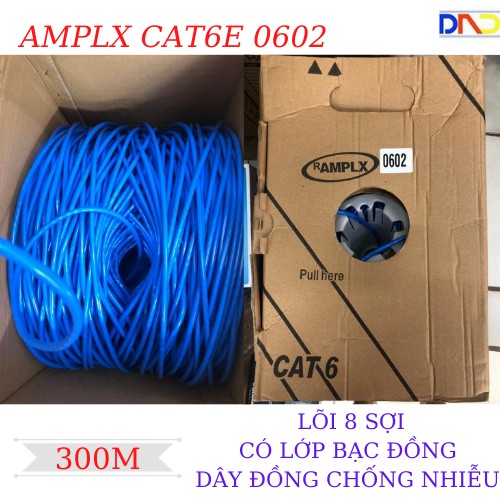 Thùng cáp mạng amp lx cat6 0602- 300m- chống nhiễu- hình thật- clip thật sản phẩm tốt chất lượng cao cam kết hàng giống mô tả