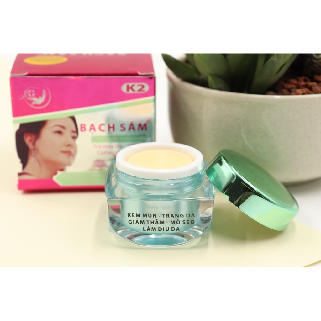 (K2) Kem Mụn-Trắng Da-Giảm Thâm-Mờ Sẹo-Làm Dịu Da Bạch Sâm 18g