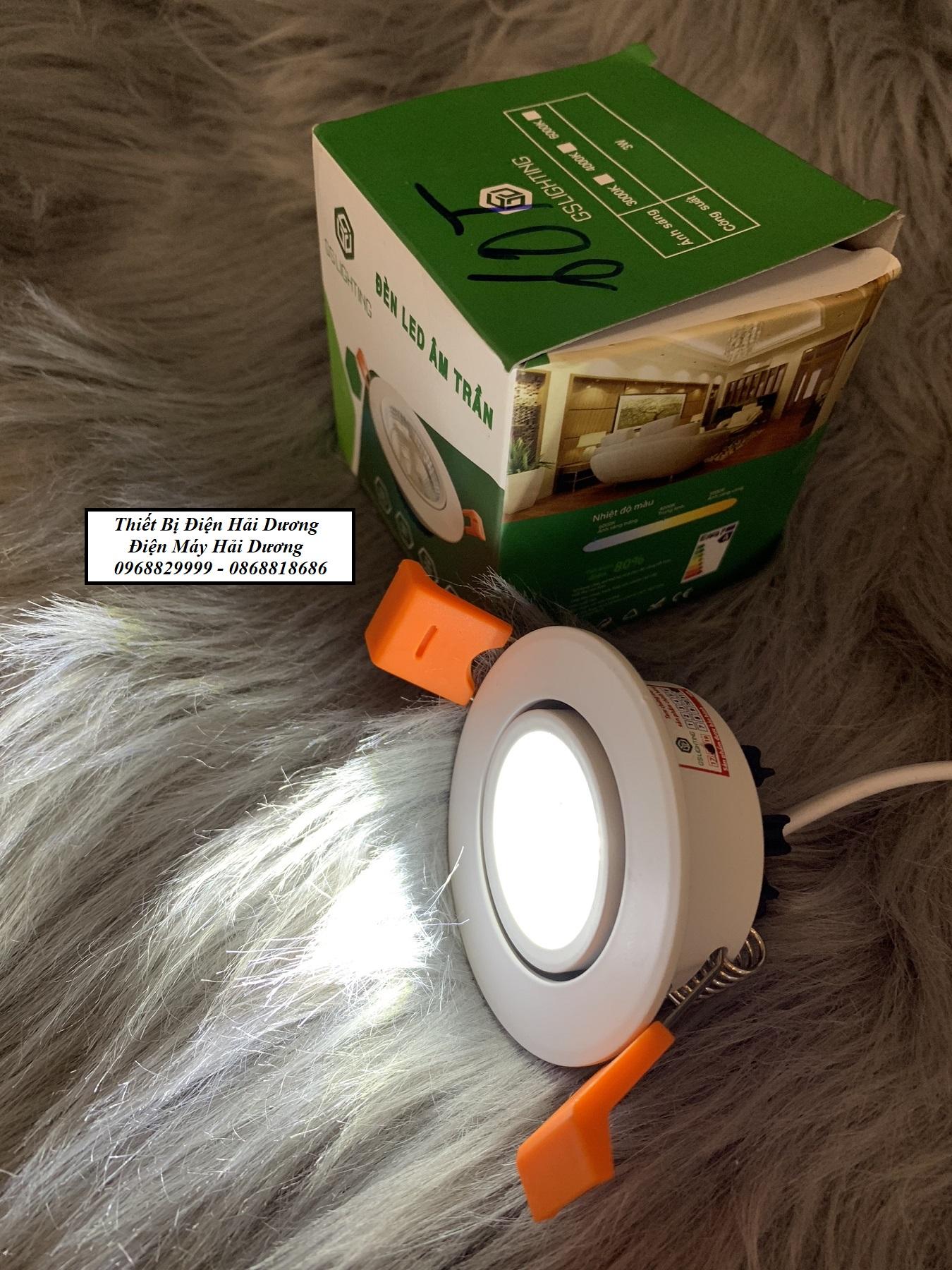 Bộ 3 Đèn LED âm trần chiếu điểm GS LIGHTING 3w / 5w (Phi 60 / 76)