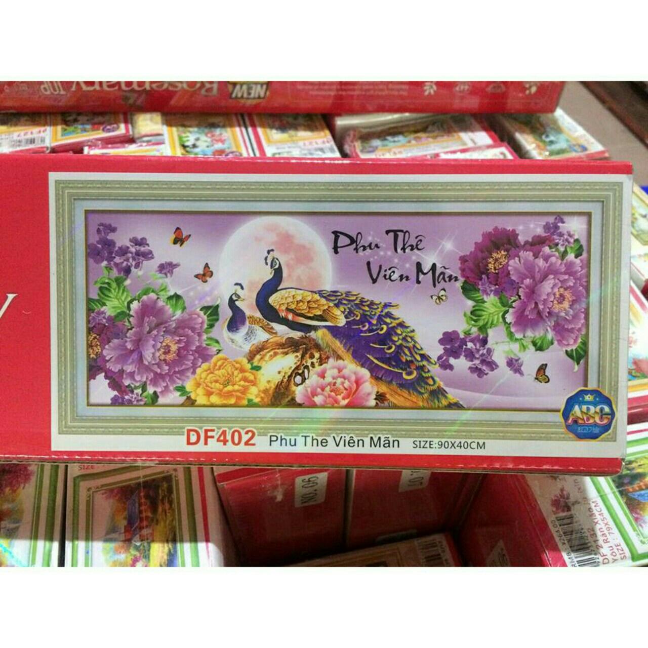 tranh đính đá phu thê viên mãn kích thước :90×40cm