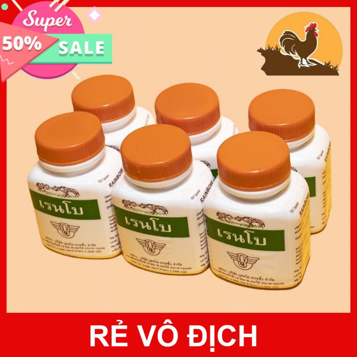 Combo 6 lọ rianbow thuốc nuôi gà tơ, tăng cơ, tay tốt cho gà đá