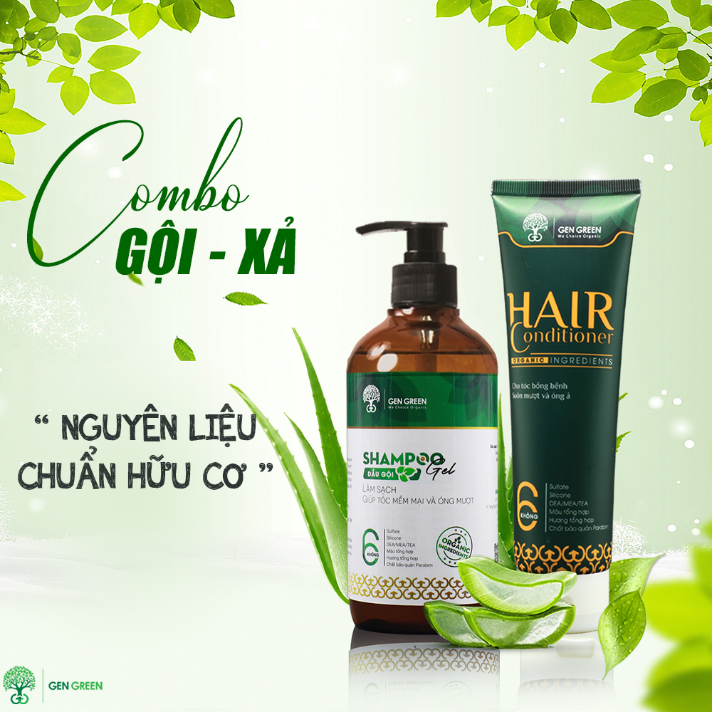 Combo Gội Xả Hữu Cơ GENGREEN