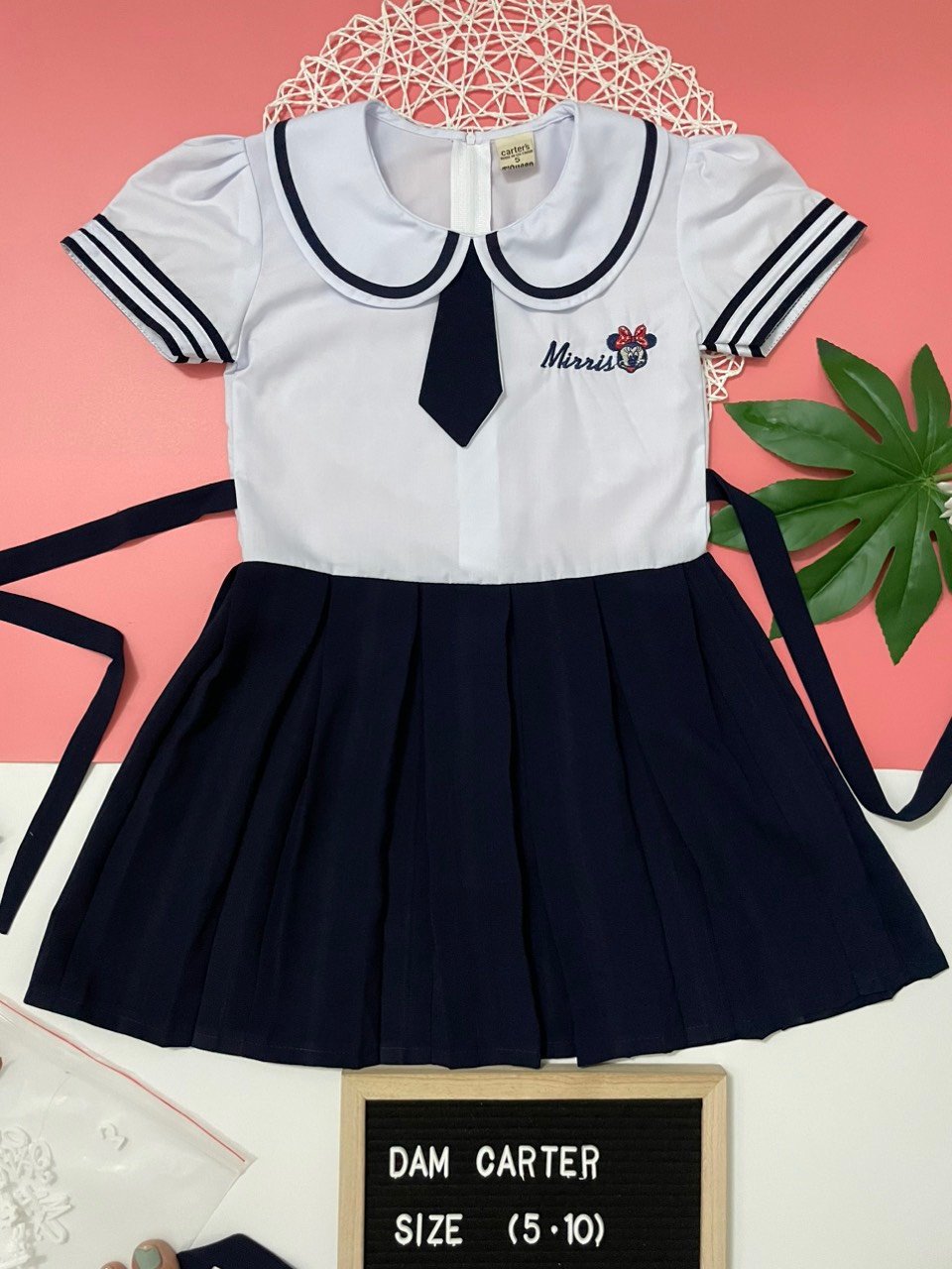 Đầm học sinh - Vải kate lụa - Danangsale