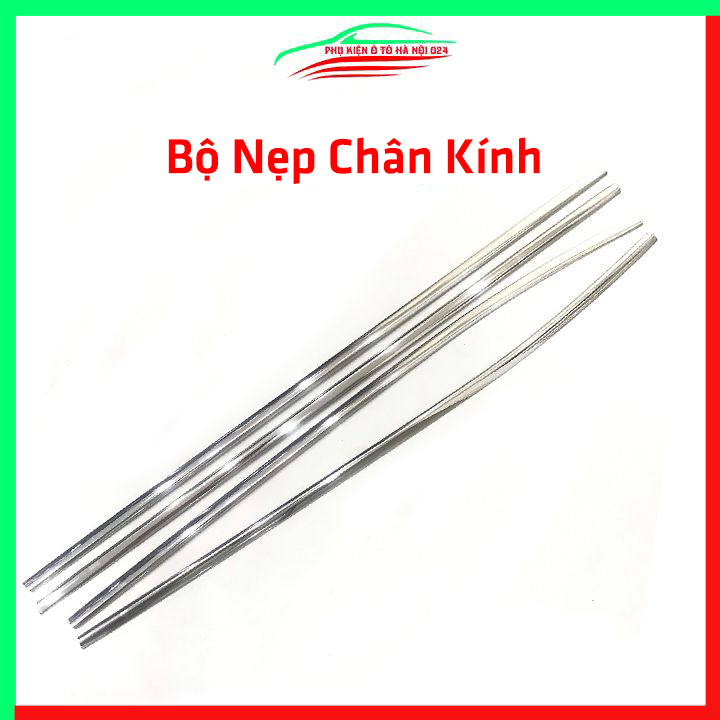 Bộ nẹp viền chân kính, cong kính ô tô Toyota Vios 2019-2023 Inox sáng bóng chuẩn form, trang trí bảo vệ xe hơi