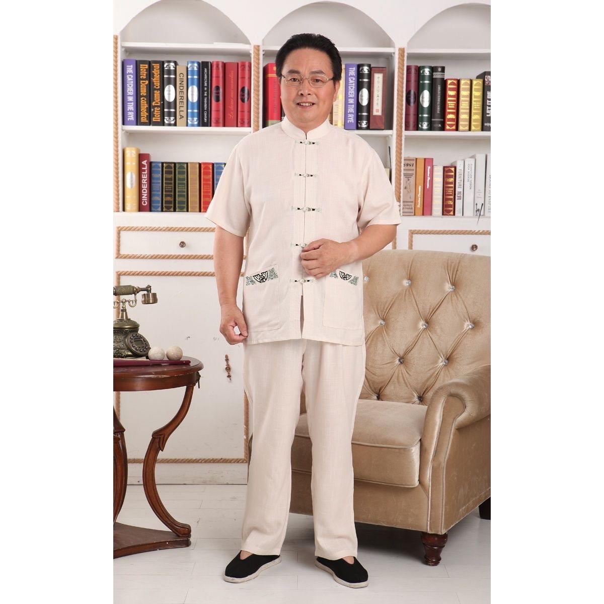 Bộ Đũi Nam cổ tàu ( Mát - Nhẹ Như Không) mã ( K96 )
