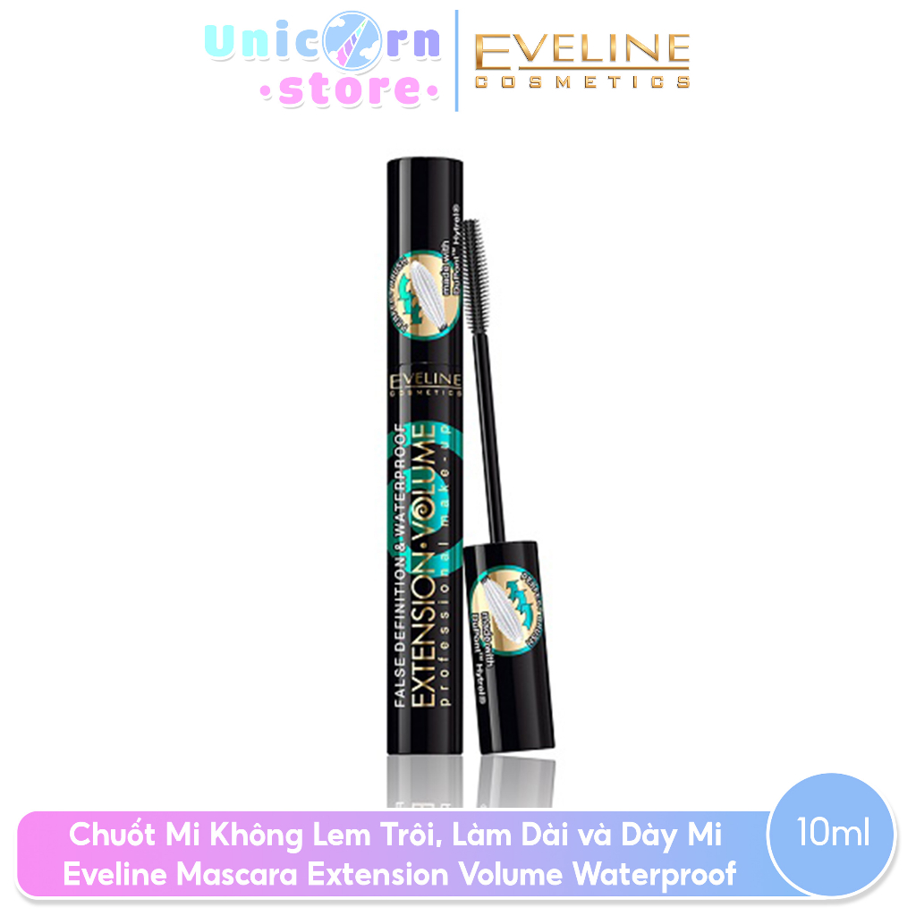 Chuốt Mi Không Lem Trôi, Làm Dài và Dày Mi Eveline Mascara Extension Volume Waterproof 10ml