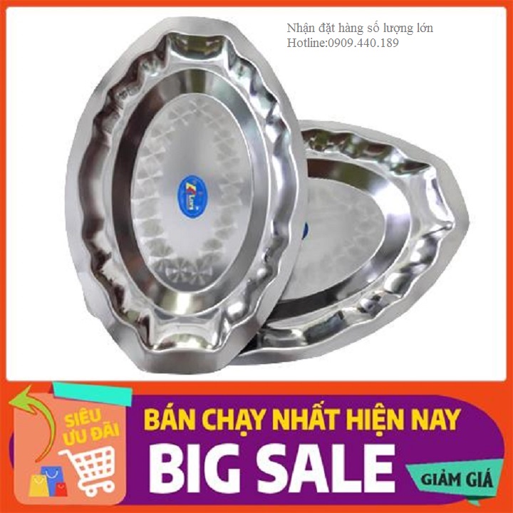 Dĩa HX cạn lớn inox kích thước 40*25*2cm